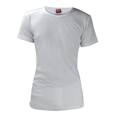 Image of HEAT HOLDERS Mens Winter Warm Cotton Thermal Underwear Short Sleeve T Shirt Vest (Medium (38 40&quot; Chest), White)