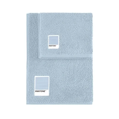 Image of Sweet Home Pantone™ Hand Towels Set 1+1 Consisting of Guest 40 x 50 cm + Face 100 cm, Oeko Tex Certified, Light Blue
