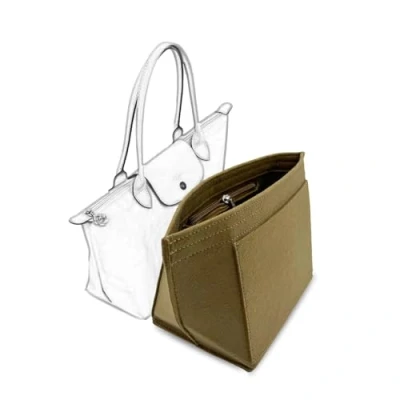 Image of D.DUO Bag Insert Organizer, purse accessories, Suitable For Longchamp long handle tote organizer (Brown, S(short handle))