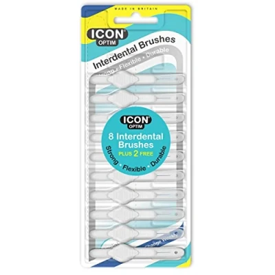 Image of Stoddard Icon White Standard Interdental Brushes 8 Brush Plus 2 Free in 1 Pack