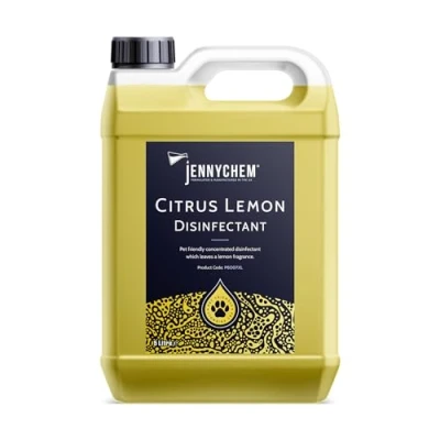 Image of Concentrated Pet Disinfectant 5L Powerful, Long Lasting Fresh Scent Cleaner Kills Germs &amp; Bacteria Safe for Use Around Pets Ideal Areas, Kennels, Homes More (Lemon)