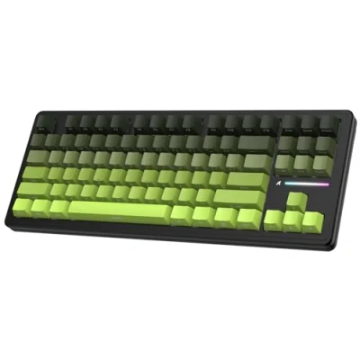 Image of ATTACK SHARK M87PRO TKL Wireless Mechanical Gaming Keyboard, BT 5.0/2.4G/USB C Wired Hot Swap RGB Keyboard 80% US Layout, Linear White Switches Gradient Side Print PBT Keycaps for PC Mac Matcha