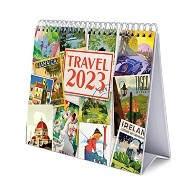 Image of Grupo Erik Travel Calendar 2023, Desktop Desk 12 Month 2023 Planner, Cute Stationery, 7 x 8 inches / 18 20 cm