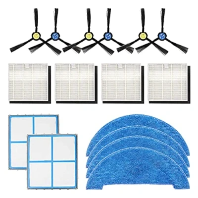 Image of BLUTENET Cleaning Cloth Brush Filter Accessories Parts Set for ILIFE V8S X750 X785 V80 V85 ZACO Vacuum Cleaner Robot (Pack of 16)