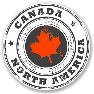 Image of 2 x Canada Vinyl Sticker Car Bike Travel Luggage Tag Canadian Leaf #4519 (10cm 10cm)