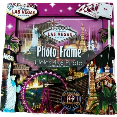 Image of Las Vegas Pink 3D Skyline Picture Frame