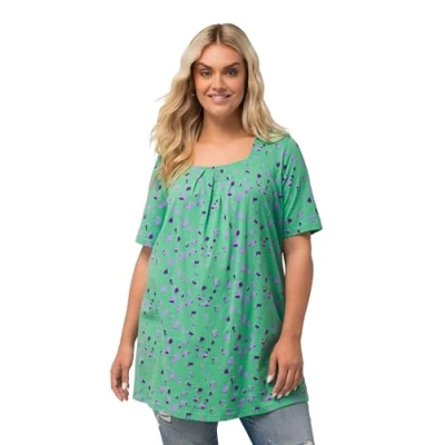 Image of Ulla Popken Women&#039;s Long Shirt T, Green, 16 UK/18 UK