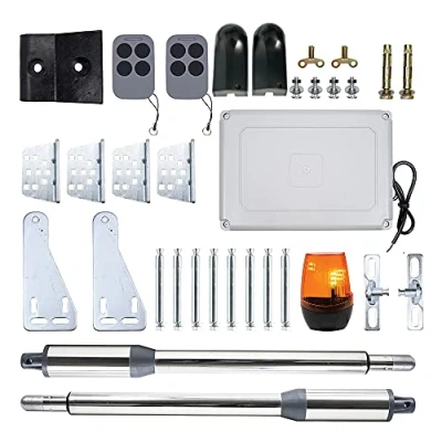 Image of PNI MAB300LR Swing Automation kit, with 2 40W Motors, Remote Control Panel, photocells and lamp, Length x 2.5m max, gate Weight 200Kg, Silver