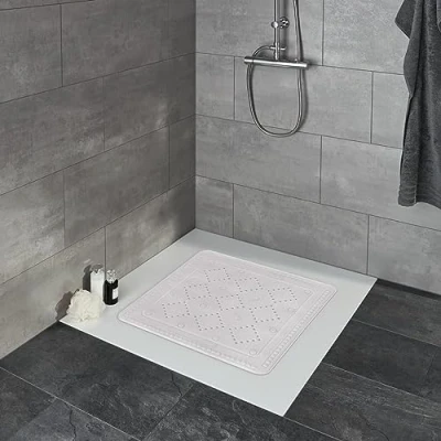 Image of Kleine Wolke Shower mat Arosa, Dimensions Approx. 55 x cm, Plastic Synthetic fibre, Seagull Grey, x55