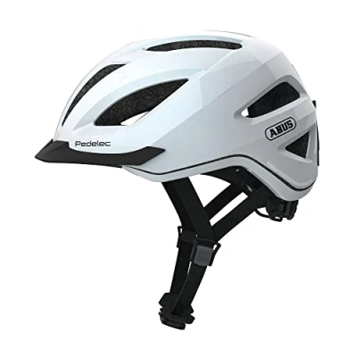 Image of ABUS Pedelec 1.1 City Helmet Modern Bicycle with Tail Light for Traffic Women and Men White, Size L