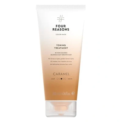 Image of Four Reasons Color Mask Caramel (27 Colors) Toning Treatment, Depositing Conditioner, Tone &amp; Enhance Treated Hair Semi Permanent Dye, Vegan and Cruelty Free, 6.76 fl oz