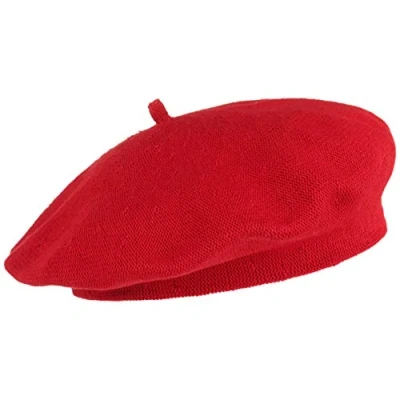 Image of Lipodo Bay of Biscay Cotton Beret Women Made 100% French hat for Spring/Summer Artist red