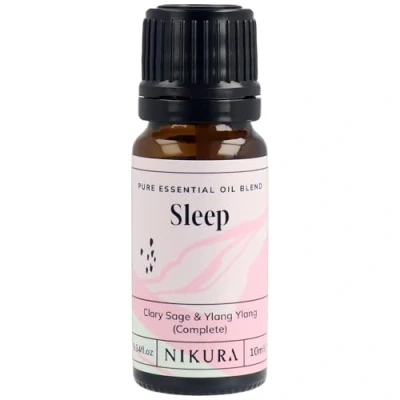 Image of Nikura Sleep Essential Oil Blend 10ml Made from Clary Sage &amp; Ylang for Relaxation, Aromatherapy, Diffusers, Soap Making, Candle Making Vegan UK