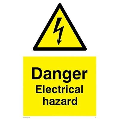 Image of Viking Signs WE67 A2P AC &quot;Danger Electrical Hazard&quot; Sign, Aluminium Composite, 600 mm H x 400 W