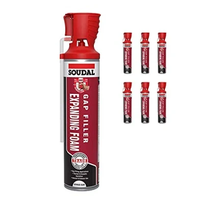 Image of 6 x Soudal Genius Gun Gap Filler Expanding Foam 750ml PU Polyurethane Can