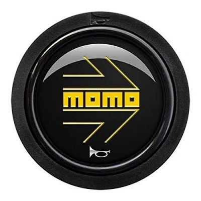 Image of Momo sphoarwblkyer Push Button Arrow Logo Polish BLK YEL. 2 C R
