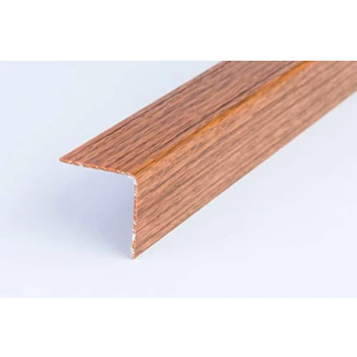 Image of Wood Effect Plastic PVC Corner 90 Degree 2.5 Meters Angle Trim Wall Edge Protector Various Sizes by TMW Profiles (40mm x 40mm 2.5M, Greek Walnut)