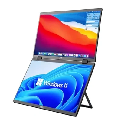 Image of Lipa HDR 72 Dual Portable monitor Full HD Foldable folding screen Display Ultrawide 2x 15.6 inch Tri Triple 60 Hz and IPS
