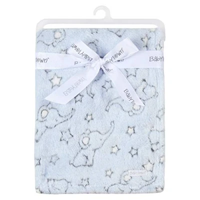 Image of Elephant Design Comforter Babies Soother Blanket (Blanket Blue)