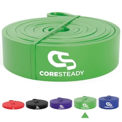Image of Coresteady Pull Up Bands &amp; Resistance Rubber Heavy Duty Elastic Loop Band for Men Women Build Fit Power Muscle Training, Fitness Assist Ups Gym Exercise Green, 22 56kg