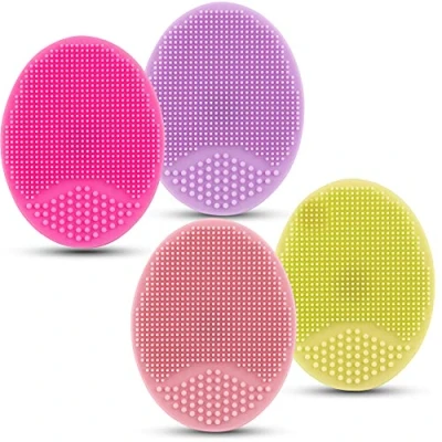 Image of Facial Cleansing Brush Face Exfoliator Pad Silicone Scrubber, Mini Manual Scrubber Massager Anti Aging Skin Cleanser and Deep Makeup Tool for Girl Sister Women