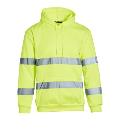 Image of Blackrock Hi Vis Yellow Hooded Sweatshirt, Men&#039;s &amp; Women&#039;s Secure Comfortable High Visibility Reflective Safety Workwear, Fully EN Certified 2XL
