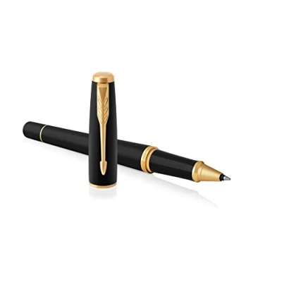 Image of Parker Urban Rollerball Pen Muted Black with Gold Trim Fine Point Ink Gift Box