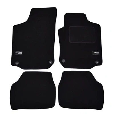 Image of Logo Tailored Black floor Car Mats for Corsa C mk2 2001 2006