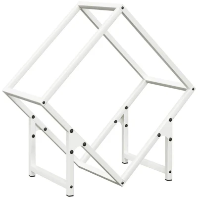 Image of vidaXL Firewood Rack White 50x25x50 cm Cold rolled steel