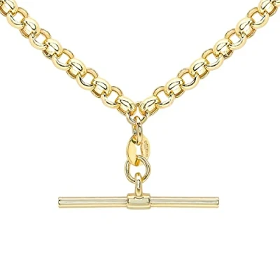 Image of Carissima Gold Women&#039;s 9ct Yellow Belcher Chain T Bar Necklace 46cm/18&#039;