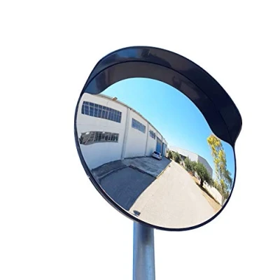 Image of SNS Safety LTD Convex Traffic Mirror for Driveways, Warehouses, Garages and Offices, Black (Diameter 60 cm, with Pole Bracket mm)