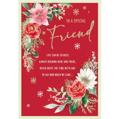 Image of Regal Publishing Christmas Card To a Special Friend Floral 9 x 6 inches