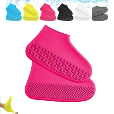 Image of Affectionk Anti Slip Waterproof Shoe Covers,Silicone Covers,Shoe Protector Covers,Waterproof Shoes Cover,Over Protectors Reusable for Outdoor Travel (S,Red)
