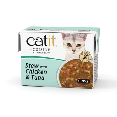 Image of Catit Cuisine Chicken &amp; Tuna Stew Adult 1 Year + Wet Cat Food, 95g