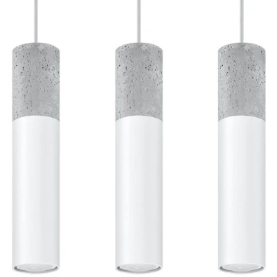 Image of Borgio Triple Hanging Pendant Light Grey, White GU10