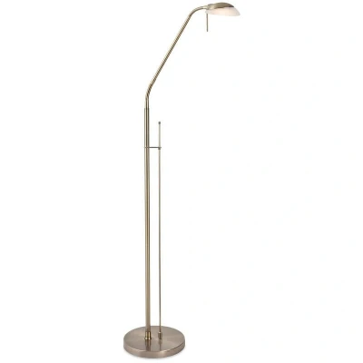 Image of Madrid LED Reading Floor Lamp Antique Brass