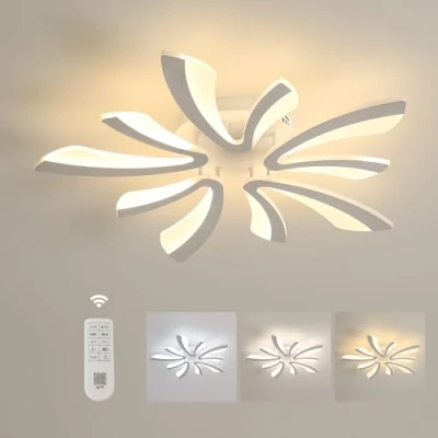 Image of Comely Ceiling Light Dimmable, LED Lighting 48W 5400LM, 3000K 6500K, Acrylic Modern Fixture with Remote Control for Living Room Bedroom, Dia71cm
