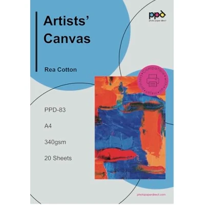 Image of PPD Inkjet Giclee True Art Canvas A4 340gsm x 20 Sheets 60