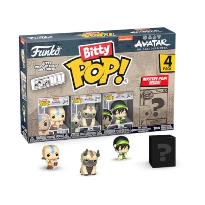 Image of Funko Bitty Pop! Avatar: TLA Aang 4PK With Momo, Appa, Toph and A Surprise Mystery Mini Figure 0.9 Inch (2.2 Cm) the Last Airbender Collectable Gift Idea Cake Topper