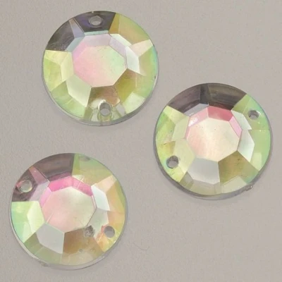 Image of EFCO Decorative Stone Acrylic Facet 2 Hole gemrose 8 mm 150 pcs. Crystal AB, 20x10x2 cm