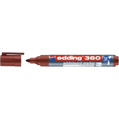 Image of edding 360 whiteboard marker brown 1 pen round tip 1.5 3 mm dry wipe for whiteboards, flipcharts, pinboards, magnetic and memo boards sketchnotes