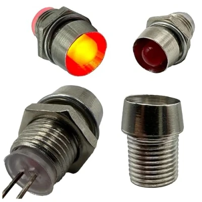 Image of LUMETHEUS LED Socket 3 mm Metal Silver 50 Piece Set Holder / Base for Light Emitting Diodes Lamp with Thread Mounting Rings