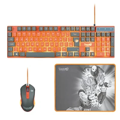 Image of FR TEC PC Dragon Ball Super PACK + Mouse Mousepad keyboard included Gaming USB Grey, Orange