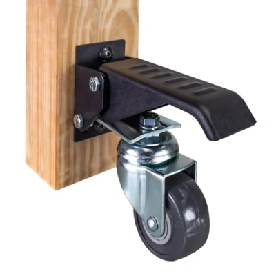 Image of POWERTEC Workbench Caster Kit Set of 4 with 400 lbs Loads, 2 1/2 Inch Retractable Stepdown Wheels for Workbenches, Tables, Stands and Equipments (17000)