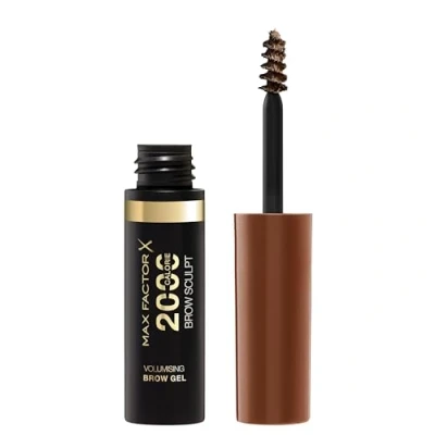 Image of Max Factor 2000 Calorie Volumising Brow Sculpt Gel, Long Lasting, Plumped &amp; Fuller Looking Brows, Waterproof, Smudge Proof, Shapes Intensifies, 003 Brown, 4.5ml