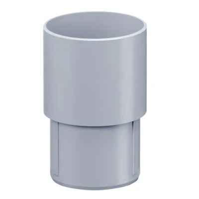 Image of INEFA Downpipe Connector, PVC 85mm Grey Gutter Accessories, Simple Push fit Installation, Made in Germany