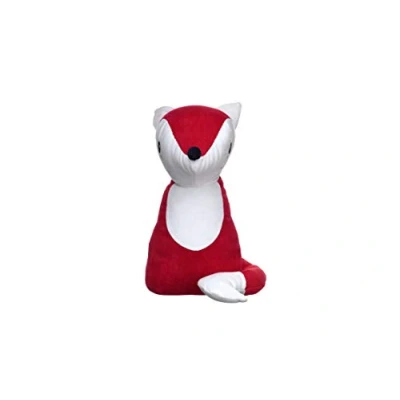 Image of Heitmann Deco Door Stop Fox Animal Fabric Window Stopper Decorative Living Room Red/White Approx. 25 cm