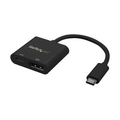 Image of StarTech.com USB C to DisplayPort Adapter with Power Delivery 4K 60Hz HBR2 Type DP 1.2 Monitor Video Converter w/ Charging 60W PD Pass Through Thunderbolt 3 Compatible (CDP2DPUCP)