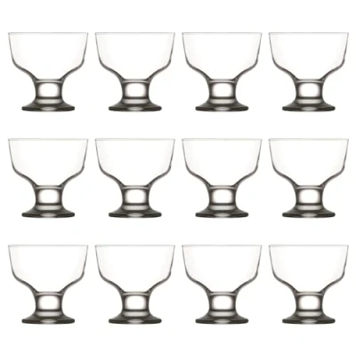 Image of LAV 12x 285ml Destina Glass Ice Cream Bowls Small Mini Kitchen Fruit Salad Sundae Trifle Dessert Cocktail Pudding Serving Cup Dishes Set