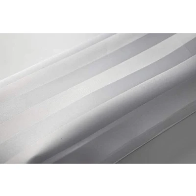 Image of White Satin Stripe Shower Curtain Polyester Fabric VARIOUS SIZES STANDARD/EXTRA SHORT/EXTRA WIDE/EXTRA LONG Machine Washable Weighted Hem Rustproof Eyelets (240 CM WIDE X 180 LONG)